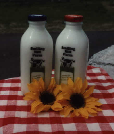 Quart Bottles of Lowfat and Whole Milk